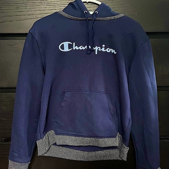 Champion Tops Champion Navy Blue Hoodie Poshmark